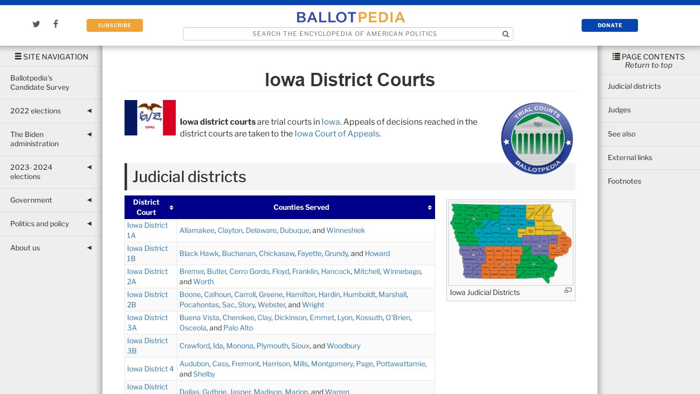 Iowa District Courts - Ballotpedia